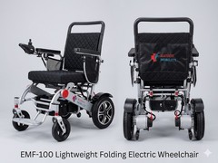 Elevate Mobility EM-100F Foldable Power Wheelchair Dual 250W 13-Mile Range