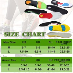 Pair High Arch Support Orthotic Shoe Insoles Inserts Flat Feet Plantar Fasciitis