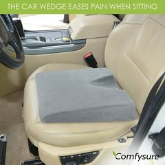 COMFYSURE Car Seat Wedge Pillow – Memory Foam Firm Cushion – Orthopedic