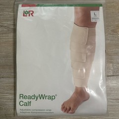 L&R ReadyWrap Adjustable Calf Compression Wrap Sz L Beige w/Black Liner NEW