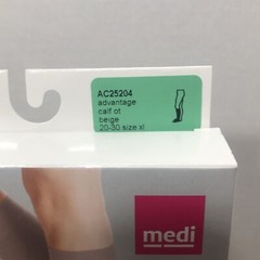 Medi Duomed Advantage XL Beige Compression Socks Calf 20-30 mmHg Open Toe USA