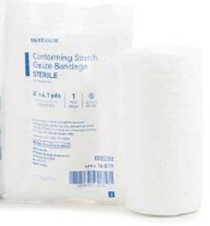 McKesson Conforming Bandage Poly Blend 4Inch X 4-1/10 Yard Roll Sterile (1 Roll)