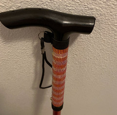 Red Rhinestone Bling Cane – Sparkly Accent, Adjustable Folding Walking Stick