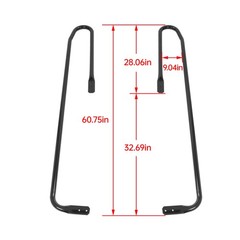 Universal Step Handrail Sturdy Black Metal For Stairs Porch & Loft Steps
