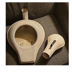 White Enamelware Bed Pan and Urinal Set Portable Reusable Unisex