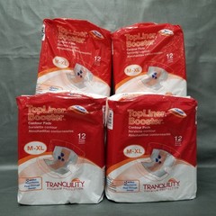 4 New 12 Count Packs Tranquility M-XL Topliner Booster Contour Pads #3096