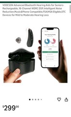 New, Sealed! VODESON Advanced Bluetooth Hearing Aids-Rechargeable $299 MSRP