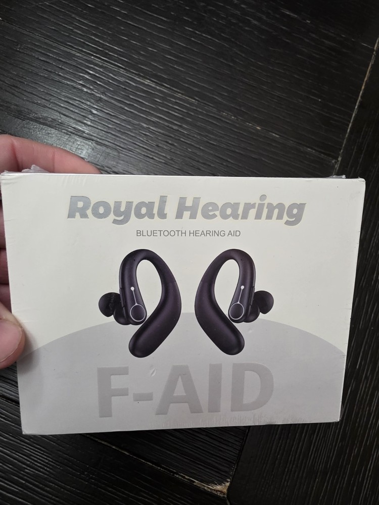 Royal Hearing F-AID Bluetooth Hearing Aid W/ Rechargeable Case Brown New!