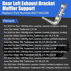 Rear Left Exhaust Bracket Muffler Support Assembly, Fits For 2019-2024 Ram