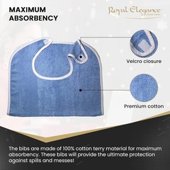 3/6 Pzas Baberos Premium Adultos Ajustables Para Hombres Mujeres Azul Lavable