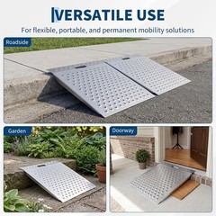 29″ x 48″ Shed Ramp 1500LB Capacity Anti-Slip Punch Plate Ramp for ATV (2PC)