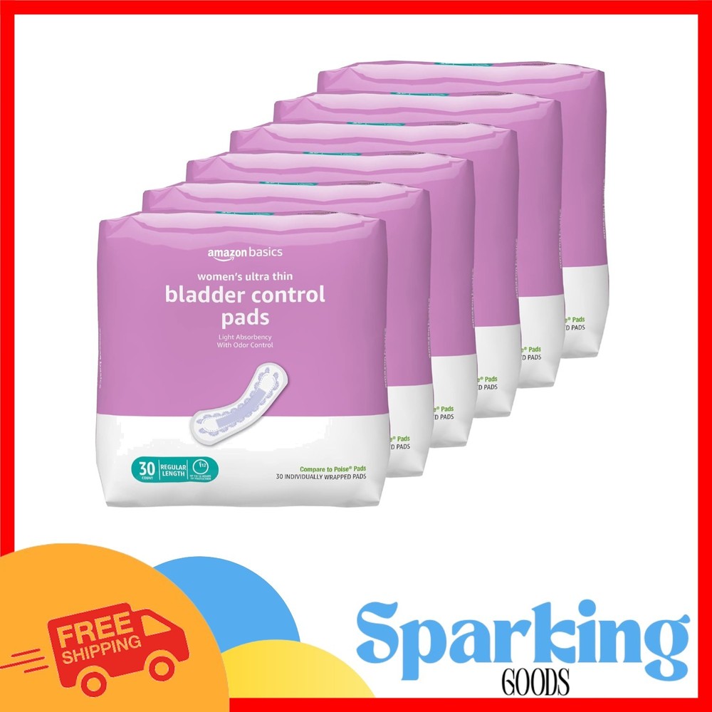 Ultra Thin Women’s Incontinence Pads 180 Count – Light Absorbency & Odor Control
