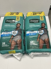 56 Count Depend Men’s Large Incontinence Underwear Maximum Protection