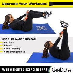 Slim WaTE Bar 3lb Red, Total Body Workout Weighted Exercise Bar for Strength