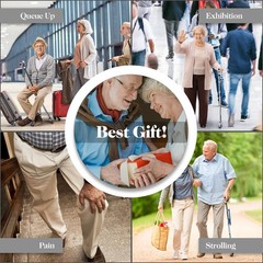 Goplus Walking Cane Seat Folding Cane Chair Heavy Duty Aluminum Alloy Crutch