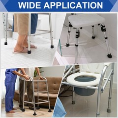 2Pcs 7/8″ ID Replacement Feet for Shower Chair Bath Seat Black