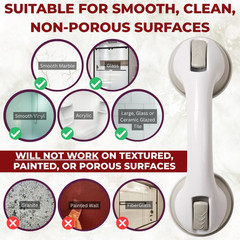 12 Inch Suction Cup Grab Bar Bathroom Safety Assist Handle For Tub Shower
