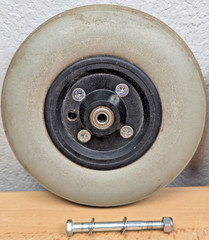 Set of 2 OEM Hoveround MPV5 MPV4 Teknique Solid Caster Wheels 200×500 w/ screws