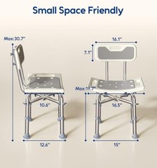 Shower Chair with Back for Elderly and Disabled, Shower 350LBS Rectangular