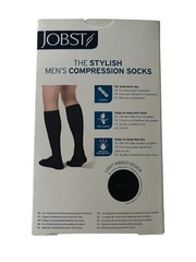 Jobst Mens Formen Knee High Compression Stockings 20-30mmHg Large Black New