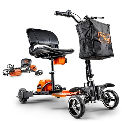 SuperHandy Passport Pro Mobility Scooter, Foldable Aluminum Frame – Orange/Black