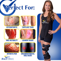 Osteoarthritis Unloader Adjustable ROM Stabilizing Knee Brace L1851 and L1843