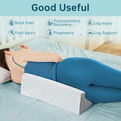 Loeysu Body Positioner Wedge Pillow for Side 20 Inch Length, White & Gray