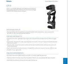 Ossur CTI3 Knee Brace for ACL, MCL, LCL, PCL or Instabilities – 33% OFF MSRP