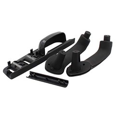Black Interior Inside Door Grab Handle Covers & Window Switch Bezel Kit for