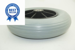 8″ x 2″ (200×50) Caster Solid Rubber Front Rear 1 Count (Pack of 1), Grey