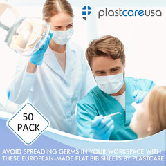Disposable Dental Bibs 13″X18″ – 3 Ply Waterproof Tattoo Bib Sheet for Patients