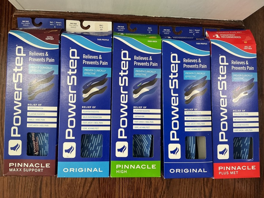 Powerstep Full Length Orthotics Arch Heel Support Insoles – All Sizes & Models