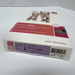 New Mediven Plus 20207 Open Toe Beige 30-40 Size VII Pet. Calf Compression Socks