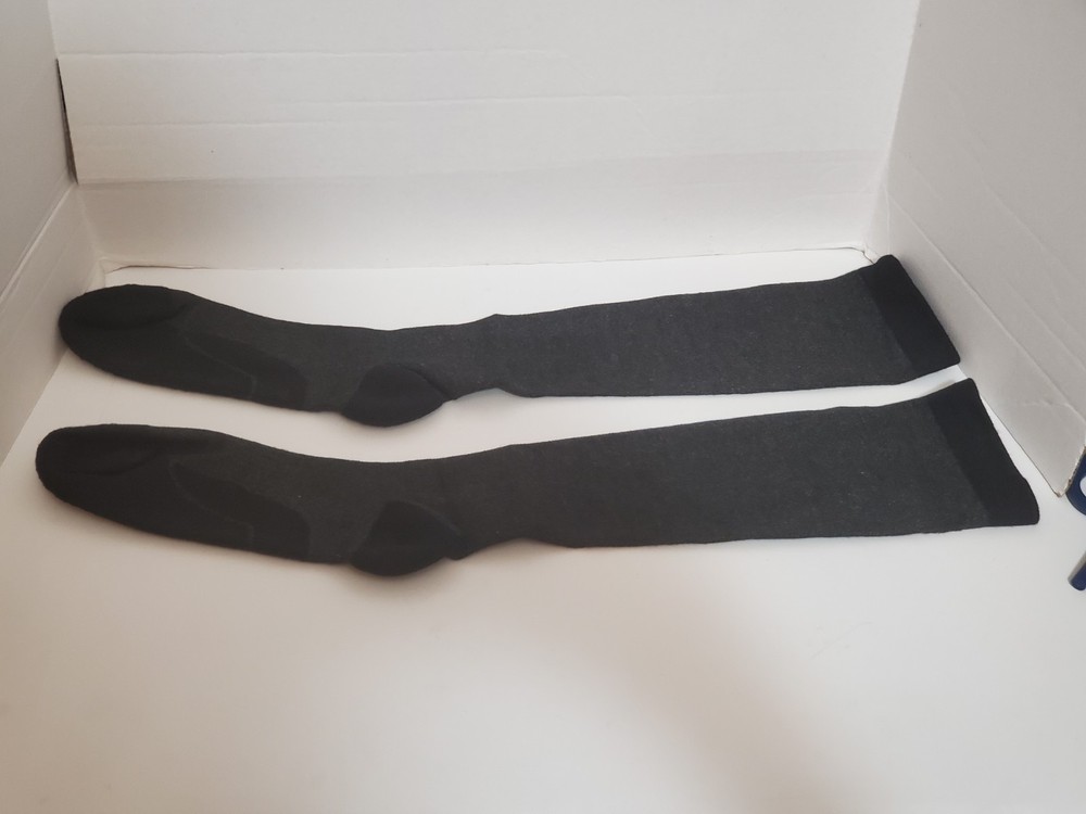 Bamboo Viscose Mens Compression Socks XXL Dark Grey Arch Support Reinforced Sole