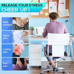 Double Thick Gel Seat Cushion with Non-Slip Cover / Breathable Comfort 2.5 CM