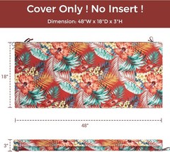 Patio Bench Cushion Covers for 48x18x3 Inch (1 Count), A Sadira Chili Haze