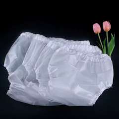2PCS Clear Adult Waterproof TPU Incontinence Pants Reusable Plastic Diaper Cover