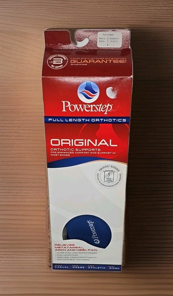 Powerstep Original Full Length Insoles Inserts Arch Support M 9-9.5 W 11-11.5