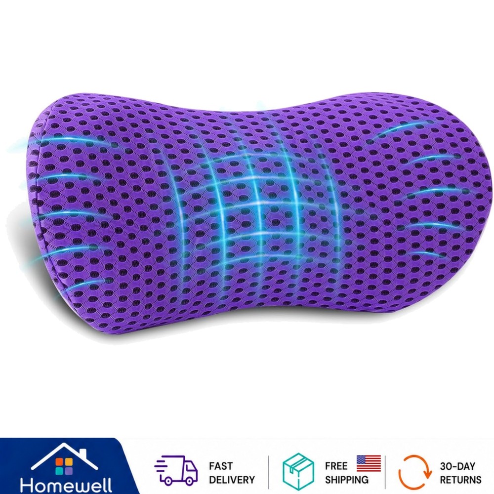 Portable Memory Foam Lumbar Pillow with Removable Cover – Pain Relief Anywhere