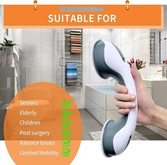 2Pack Shower Grab Bar 12″ Showers Suction Bar Handle Bathroom Safety Grip Handle