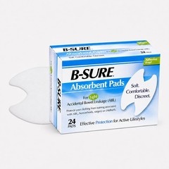 B-Sure Absorbent Pads for Light Accidental Bowel Leakage Box/24 Pads