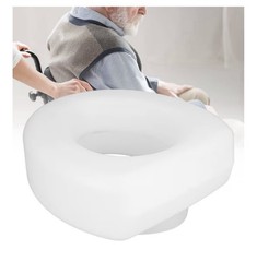 HealthSmart Elevated Toilet Seat White Padded Portable Lightweight PE-HD Plastic