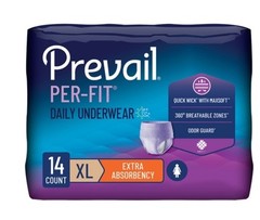 New 2025 Prevail Diapers No Tabs Adult Pull Ups 14X4 Packs (56 Count)