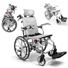 Reclining Lightweight Wheelchair – 330LB Capacity , 90°–135° Adjustable Backrest