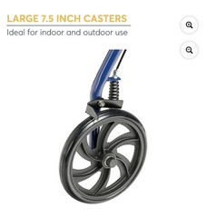 Drive 4-Wheel Rollator Walker, Padded Seat & Removable Backrest, Blue 300 lb