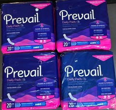 Women’s Prevail Daily Pads for Bladder Leaks | 20 count Moderate absorbency 4pks
