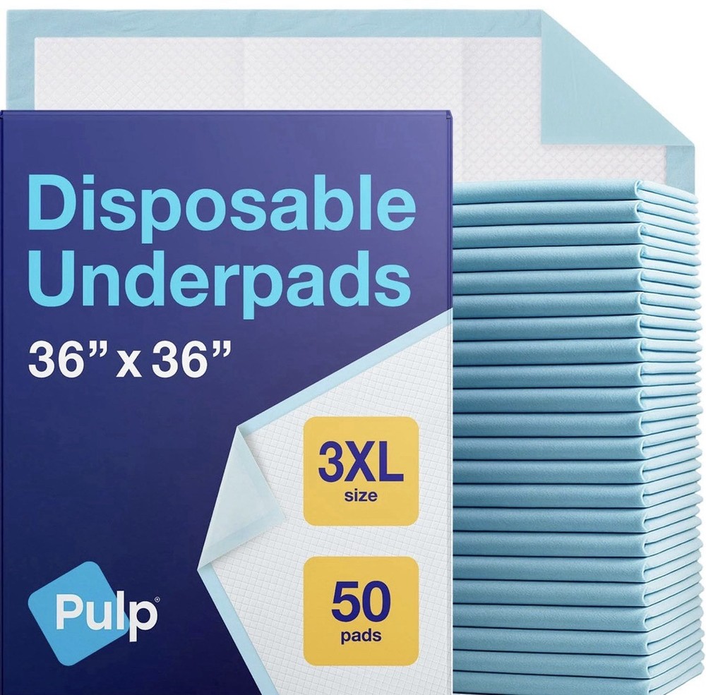 Disposable Bed/Incontinence Pads 36“x36“ 3XL 50 Count