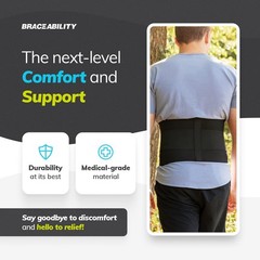 BraceAbility Elastic Low Back Brace – Compression Lower Large, Black
