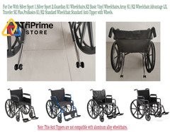Wheelchair Anti-tippers for Silver Sport & Stainless Steel, Black