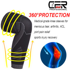 Full Leg Knee Support Compression Sleeve Brace Sport Joint Pain Relief Arthritis